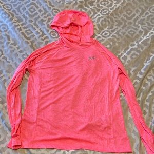 Light weight neon pink Under Armor pink hoodie.